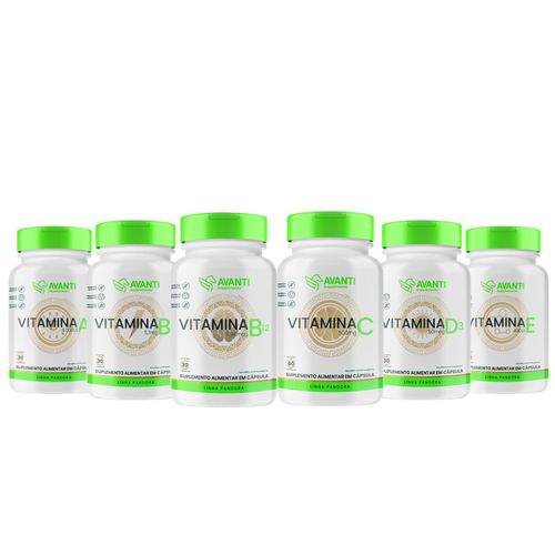 Kit Anti-Inflamatório Vitamina A + B5 + B12 + D3 + E Kit Anti-Inflamatório Vitamina A + B5 + B12 + D3 + E