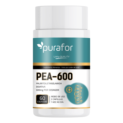 PEA-600 Palmitoiletanolamida Bioativa 600mg Purafor – 60 Cápsulas