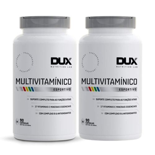 Kit 2 Multivitamínico 17 Vitaminas 90 Cápsulas Dux Nutrition Sem Sabor