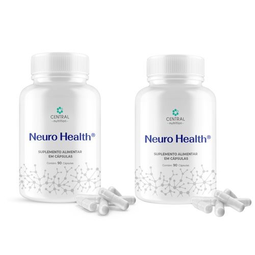 Kit 2 Neuro Health Vitaminas Magnésio 90 Caps Central Nutrition Sem Sabor