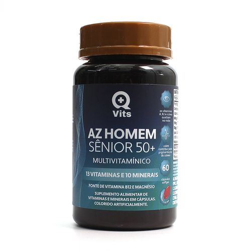 AZ Homem Sênior 50+ Completo QMaisVits 60 Cápsulas Softgel