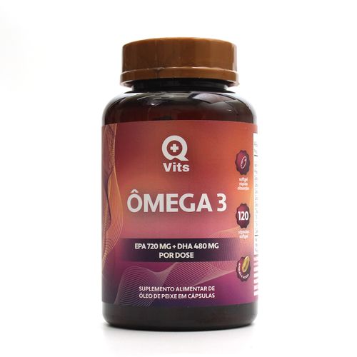 Ômega 3 1000mg Concentrado EPA 720mg DHA 480mg QMaisVits 120 Cápsulas Softgel