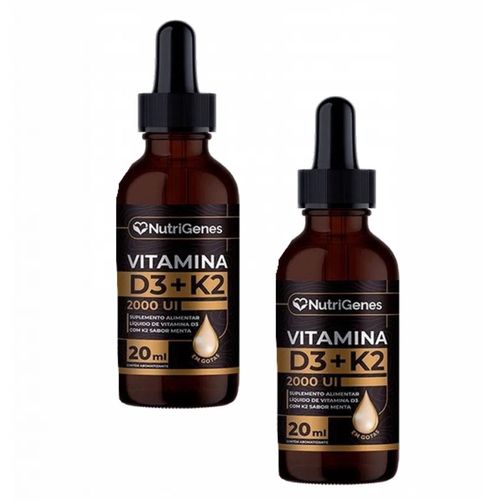 2x Vitamina D3 2000 Ui+ K2 Mk7 30mcg- Gotas- Nutrigenes 2x Vitamina D3 2000 Ui+ K2 Mk7 30mcg- Gotas- Nutrigenes