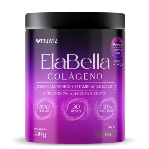 Colágeno Verisol com Ácido Hialurônico 300g Sabor Uva Muwiz