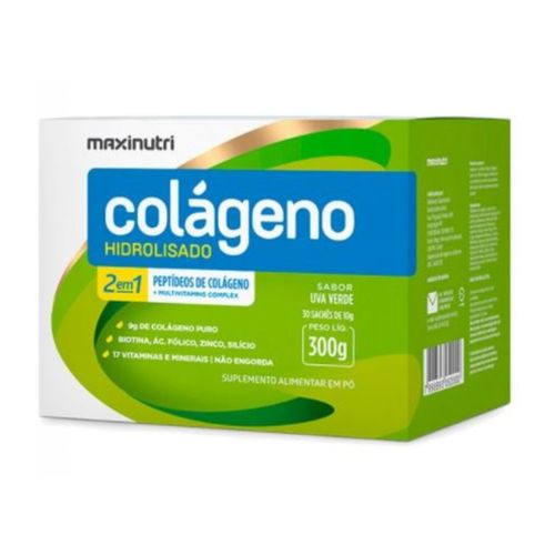 Colágeno Hidrolisado 2 em 1 (30 Sachês de 10g) - Sabor: Uva Verde Colágeno Hidrolisado 2 em 1 (30 Sachês de 10g) - Sabor: Uva Verde