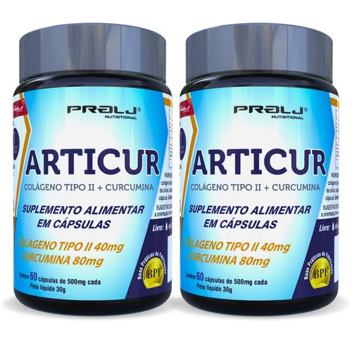 Kit 2 Articur Colágeno Tipo 2 + Curcumina 120 Cápsulas Prolj Nutritional