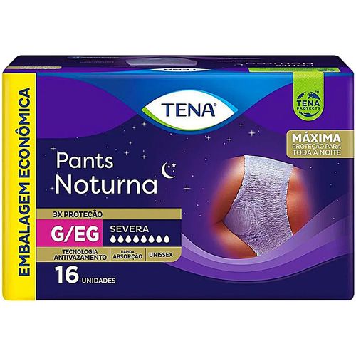 Roupa Íntima Descartável Tena Pants Noturna G/EG - 16 unidades Roupa Íntima Descartável Tena Pants Noturna G/EG - 16 unidades