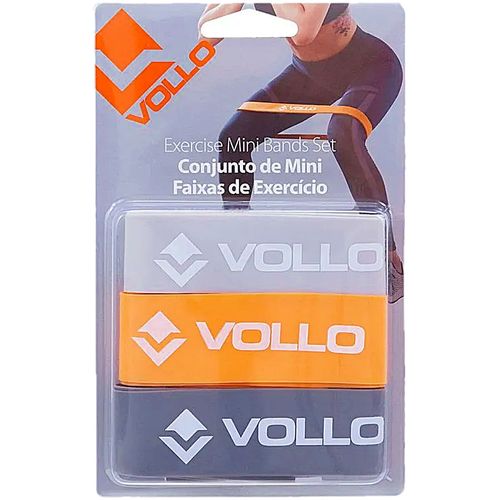 Kit 03 Faixas Elásticas Mini Bands Vollo VP1007 Kit 03 Faixas Elásticas Mini Bands Vollo VP1007