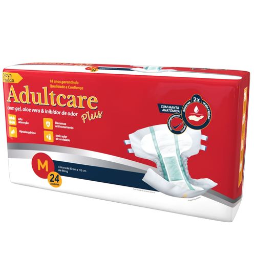 Fralda Geriátrica Adultcare Plus - Tamanho M - Com 26 fraldas Fralda Geriátrica Adultcare Plus - Tamanho M - Com 26 fraldas