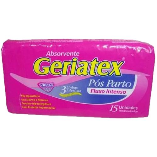 Absorvente Pós-Parto Geriatex - 15 unidades Absorvente Pós-Parto Geriatex - 15 unidades
