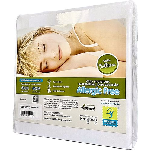 Capa Impermeável Antiácaro Colchão Solteiro 88cmX1,88mX25cm Elástico