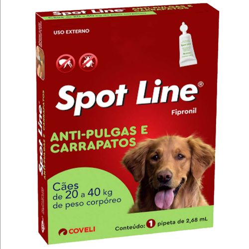 SPOT LINE ANTIPULGAS E CARRAPATOS 2,68ML PARA CÃES DE 20 A 40KG COVELI