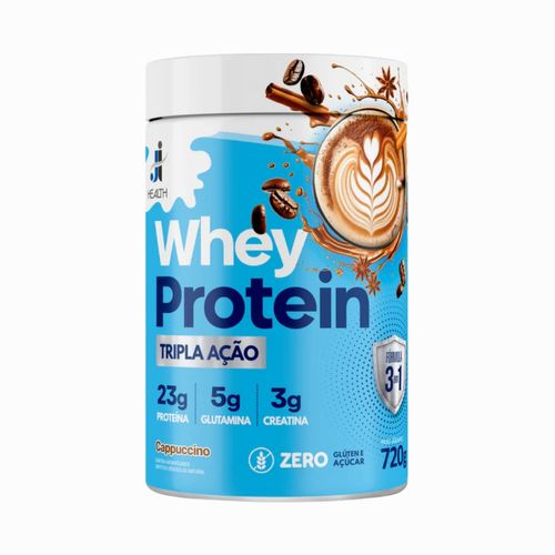 Whey Protein com Creatina e Glutamiina J & I Health 720g sabor Cappuccino Whey Protein com Creatina e Glutamiina J & I Health 720g sabor Cappuccino