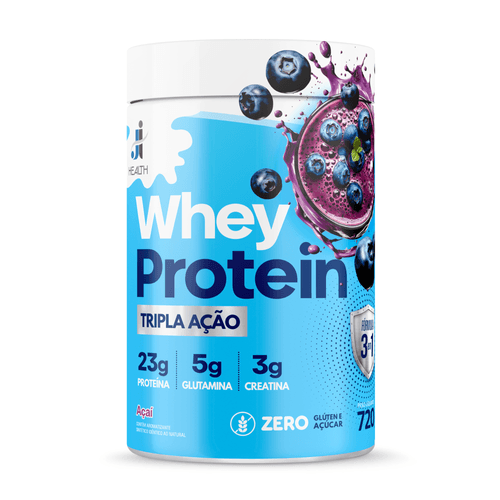 Whey Protein com Creatina e Glutamiina J & I Health 720g sabor Açaí