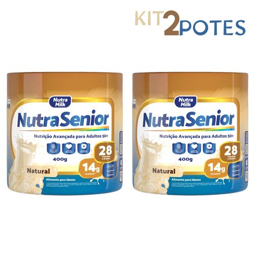 Kit 2 Nutra Senior 50+ Suplemento Alimentar Completo rico em Vitaminas e Minerais - pote 400g cada Baunilha