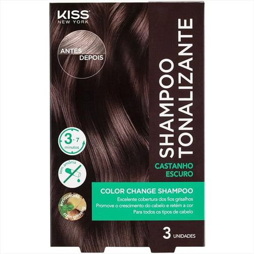 Kiss NY Shampoo Tonalizante Castanho Escuro