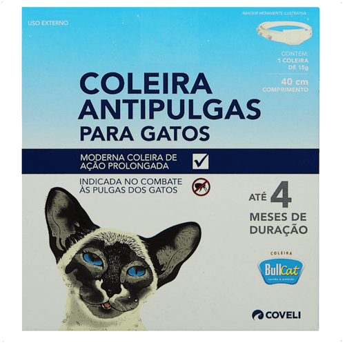 COLEIRA ANTIPULGAS BULLCAT PARA GATOS 40CM E 15G COVELI COLEIRA ANTIPULGAS BULLCAT PARA GATOS 40CM E 15G COVELI