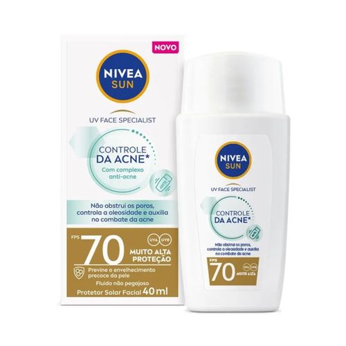 Protetor Solar Facial Nivea Sun UV Face Specialist Controle da Acne FPS70 40ml Protetor Solar Facial Nivea Sun UV Face Specialist Controle da Acne FPS70 40ml