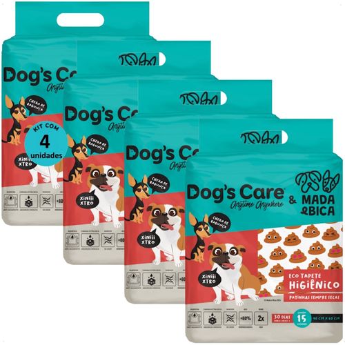 TAPETE HIGIÊNICO DOGS CARE FAMÍLIA MADA E BICA 15 UN 90X60 CM KIT COM 4 TAPETE HIGIÊNICO DOGS CARE FAMÍLIA MADA E BICA 15 UN 90X60 CM KIT COM 4