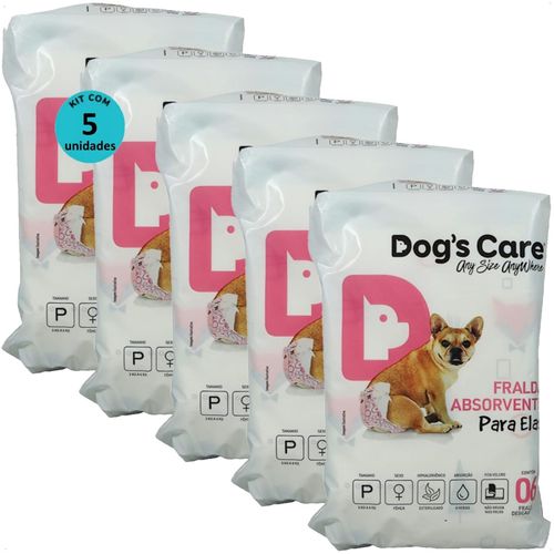 FRALDA HIGIÊNICA DESCARTÁVEL DOGS CARE P 6 UN PARA CÃES FÊMEAS KIT COM 5 FRALDA HIGIÊNICA DESCARTÁVEL DOGS CARE P 6 UN PARA CÃES FÊMEAS KIT COM 5