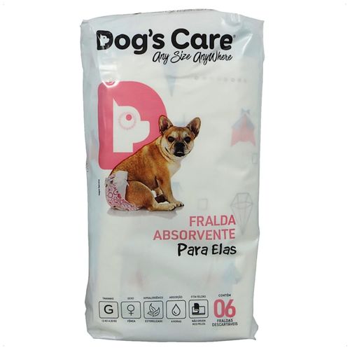 FRALDA HIGIÊNICA DESCARTÁVEL DOGS CARE G 6 UN PARA CÃES FÊMEAS FRALDA HIGIÊNICA DESCARTÁVEL DOGS CARE G 6 UN PARA CÃES FÊMEAS