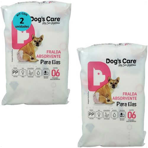 FRALDA HIGIÊNICA DESCARTÁVEL DOGS CARE PP 6 UN PARA CÃES FÊMEAS KIT COM 2 FRALDA HIGIÊNICA DESCARTÁVEL DOGS CARE PP 6 UN PARA CÃES FÊMEAS KIT COM 2