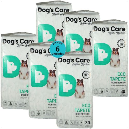 TAPETE HIGIÊNICO DOG´S CARE ECO HIGH PREMIUM 30 UN 82X60 CM KIT COM 6