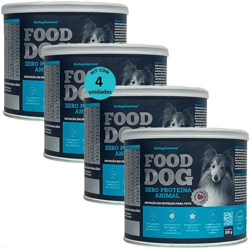 FOOD DOG ZERO PROTEÍNA ANIMAL 100G NUTRIÇÃO PARA CÃES ADULTOS KIT COM 4