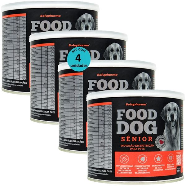 FOOD DOG SENIOR 100G NUTRIÇÃO PARA CÃES IDOSOS KIT COM 4