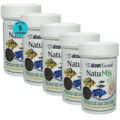 ALCON GUARD NATU MIX 30G PARA PEIXES ORNAMENTAIS KIT COM 5 ALCON GUARD NATU MIX 30G PARA PEIXES ORNAMENTAIS KIT COM 5