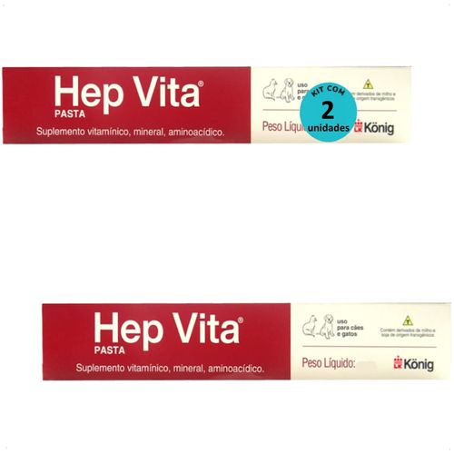 SUPLEMENTO ALIMENTAR PARA CÃES E GATOS HEP VITA 30G KONIG KIT COM 2