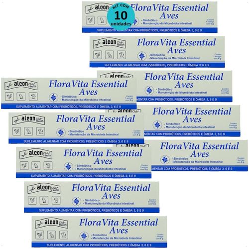 ALCON FLORA VITA ESSENTIAL PARA AVES PASSÁROS 6G KIT COM 10