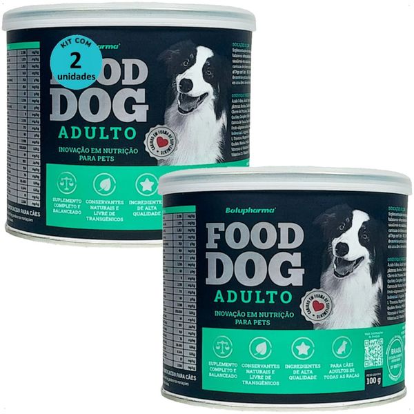 FOOD DOG ADULTO 100G NUTRIÇÃO PARA CÃES ADULTOS KIT COM 2
