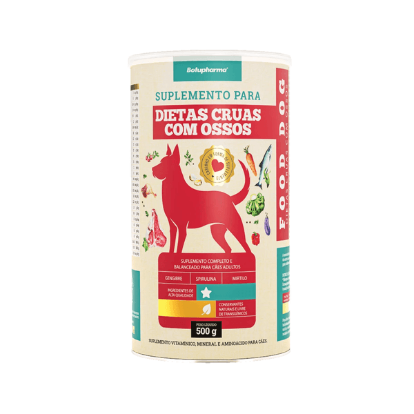 FOOD DOG DIETAS CRUAS COM OSSOS 500G PARA CÃES ADULTOS