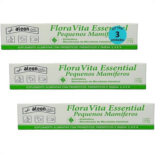ALCON FLORA VITA ESSENTIAL PARA PEQUENOS MAMÍFEROS 6G KIT COM 3 ALCON FLORA VITA ESSENTIAL PARA PEQUENOS MAMÍFEROS 6G KIT COM 3