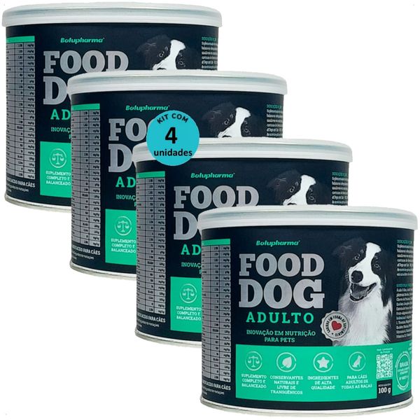 FOOD DOG ADULTO 100G NUTRIÇÃO PARA CÃES ADULTOS KIT COM 4