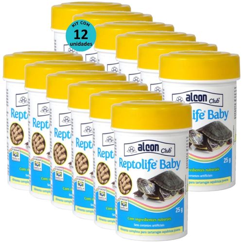 KIT 12 REPTOLIFE BABY 25G RAÇÃO TARTARUGA FILHOTE ALCON PET KIT 12 REPTOLIFE BABY 25G RAÇÃO TARTARUGA FILHOTE ALCON PET
