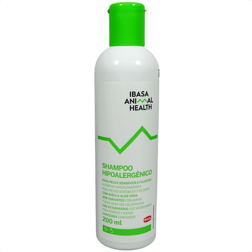 SHAMPOO HIPOALERGÊNICO 200ML PARA CÃES E GATOS IBASA