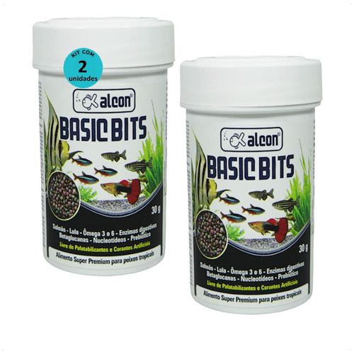 ALCON BASIC BITS 30G PARA PEIXES TROPICAIS KIT COM 2