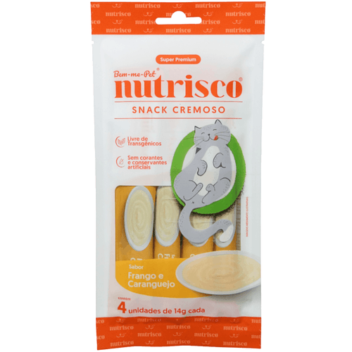 SNACK CREMOSO NUTRISCO GATOS 14G FRANGO E CARANGUEJO COM 4 UN SNACK CREMOSO NUTRISCO GATOS 14G FRANGO E CARANGUEJO COM 4 UN