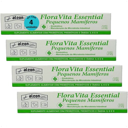 ALCON FLORA VITA ESSENTIAL PARA PEQUENOS MAMÍFEROS 6G KIT COM 4 ALCON FLORA VITA ESSENTIAL PARA PEQUENOS MAMÍFEROS 6G KIT COM 4