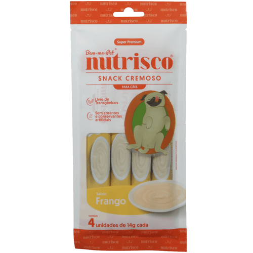 SNACK CREMOSO NUTRISCO CÃES 14G FRANGO COM 4 UN