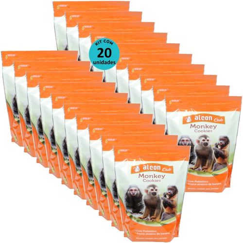 ALCON CLUB MONKEY COOKIES 450G KIT COM 20 PARA MACACO-PREGO, SAGUI, MICO, BUGIOS, MACACO-DE-CHEIRO