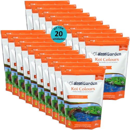 ALCON GARDEN KOI COLOURS 300G RAÇÃO PARA PEIXES KIT COM 20 ALCON GARDEN KOI COLOURS 300G RAÇÃO PARA PEIXES KIT COM 20