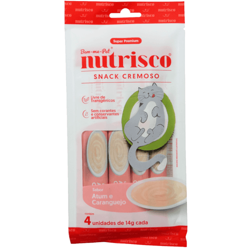 SNACK CREMOSO NUTRISCO GATOS 14G ATUM E CARANGUEJO COM 4 UN SNACK CREMOSO NUTRISCO GATOS 14G ATUM E CARANGUEJO COM 4 UN