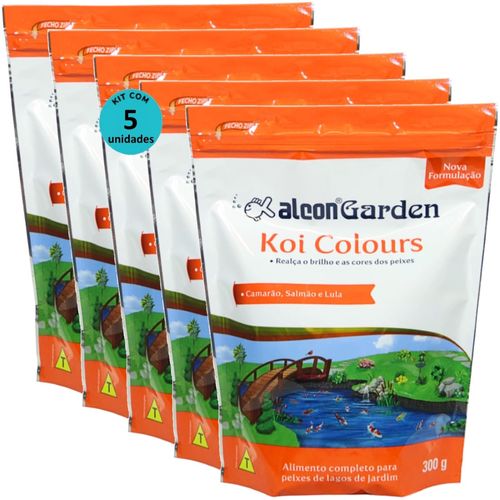 ALCON GARDEN KOI COLOURS 300G RAÇÃO PARA PEIXES KIT COM 5