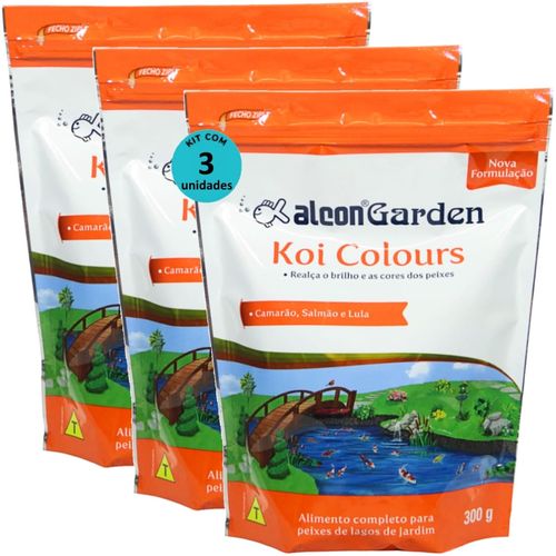 ALCON GARDEN KOI COLOURS 300G RAÇÃO PARA PEIXES KIT COM 3 ALCON GARDEN KOI COLOURS 300G RAÇÃO PARA PEIXES KIT COM 3