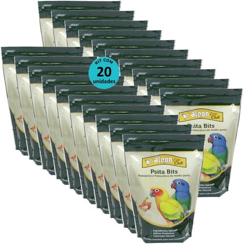ALCON ECO CLUB PSITA BITS 450G KIT COM 20 RAÇÃO PARA AVES