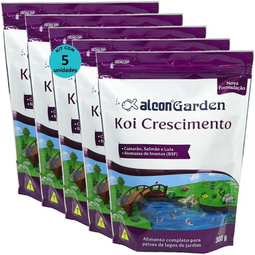 ALCON GARDEN KOI CRESCIMENTO 300G KIT COM 5 ALCON GARDEN KOI CRESCIMENTO 300G RAÇÃO PARA PEIXES KIT COM 5