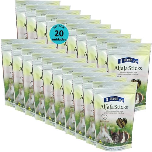 ALCON CLUB ALFAFA STICKS 70G KIT COM 20 PARA ROEDORES HAMSTER CHINCHILA PORQUINHO DA ÍNDIA GERBIL COELHO TOPOLINO
